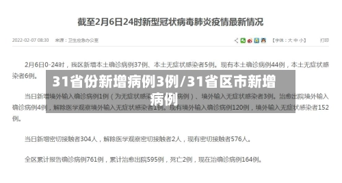 31省份新增病例3例/31省区市新增病例-第2张图片