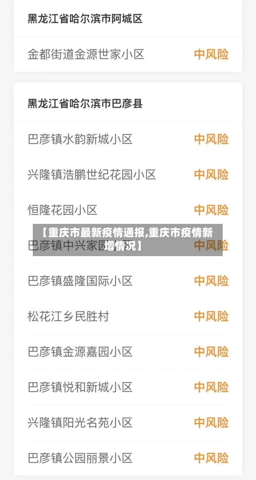 【重庆市最新疫情通报,重庆市疫情新增情况】