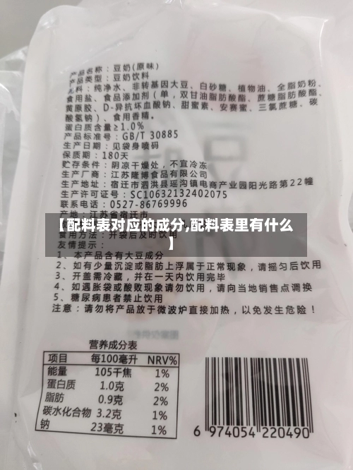 【配料表对应的成分,配料表里有什么】-第2张图片