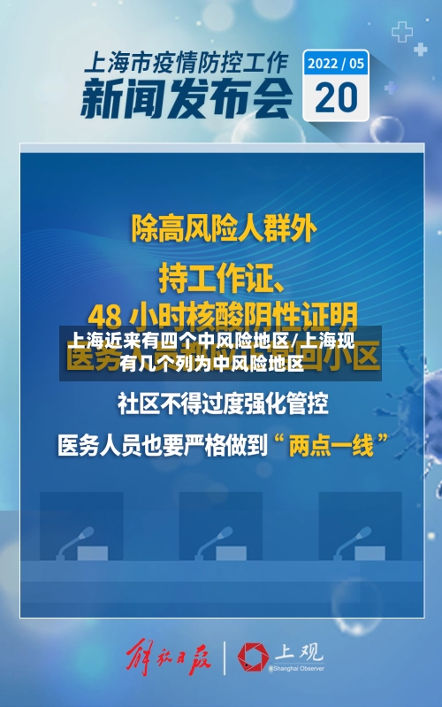 上海近来有四个中风险地区/上海现有几个列为中风险地区