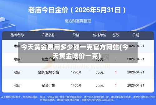 今天黄金费用多少钱一克官方网站(今天黄金啥价一克)