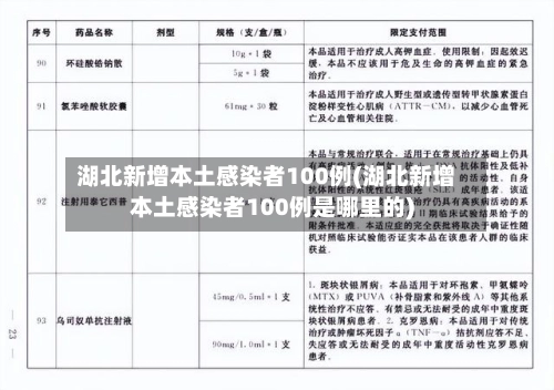 湖北新增本土感染者100例(湖北新增本土感染者100例是哪里的)