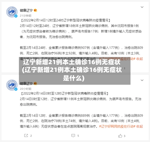 辽宁新增21例本土确诊16例无症状(辽宁新增21例本土确诊16例无症状是什么)-第3张图片