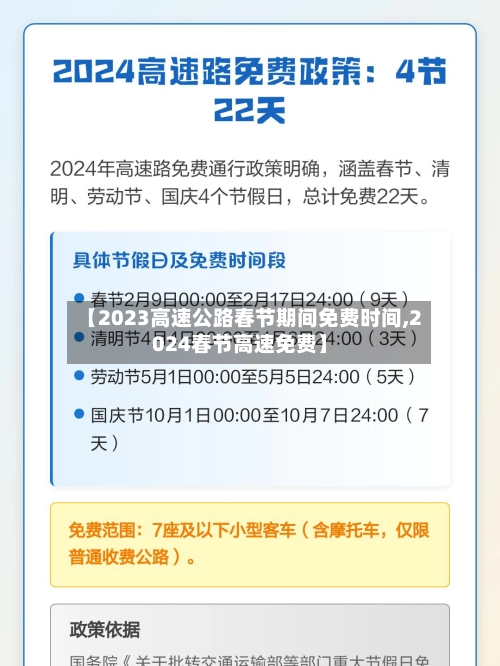 【2023高速公路春节期间免费时间,2024春节高速免费】-第2张图片