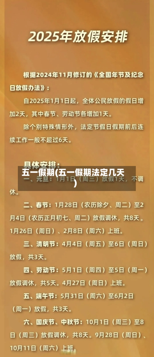 五一假期(五一假期法定几天)