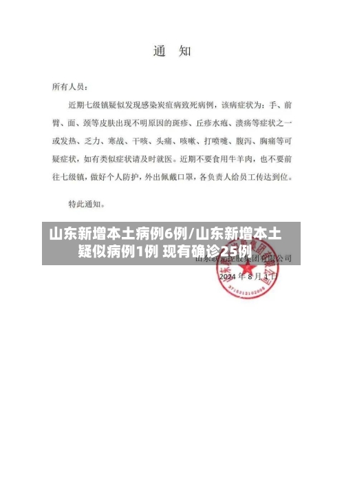 山东新增本土病例6例/山东新增本土疑似病例1例 现有确诊25例-第2张图片