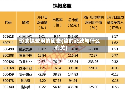 影响镍费用的因素(镍的涨跌与什么有关)