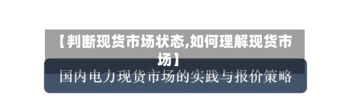【判断现货市场状态,如何理解现货市场】-第2张图片